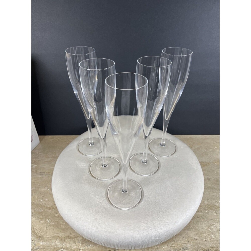 Luigi Bormioli Italian Crystal Champagne Flutes Set of 5 Accademia Del Vino n.21